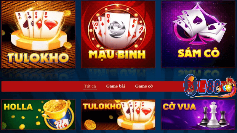 Các hình thức chơi game bài online tại e88